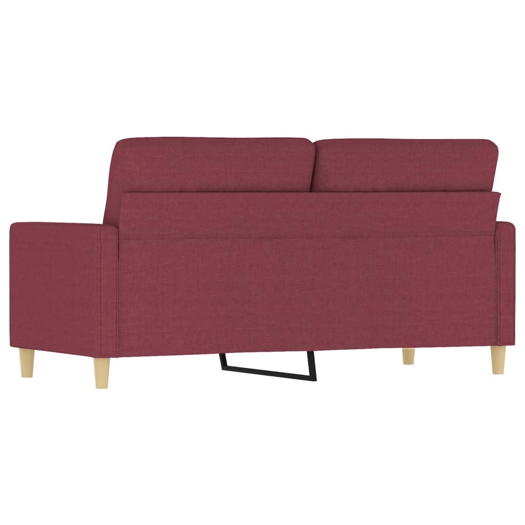 2-seater sofa in 140 cm red fabric
