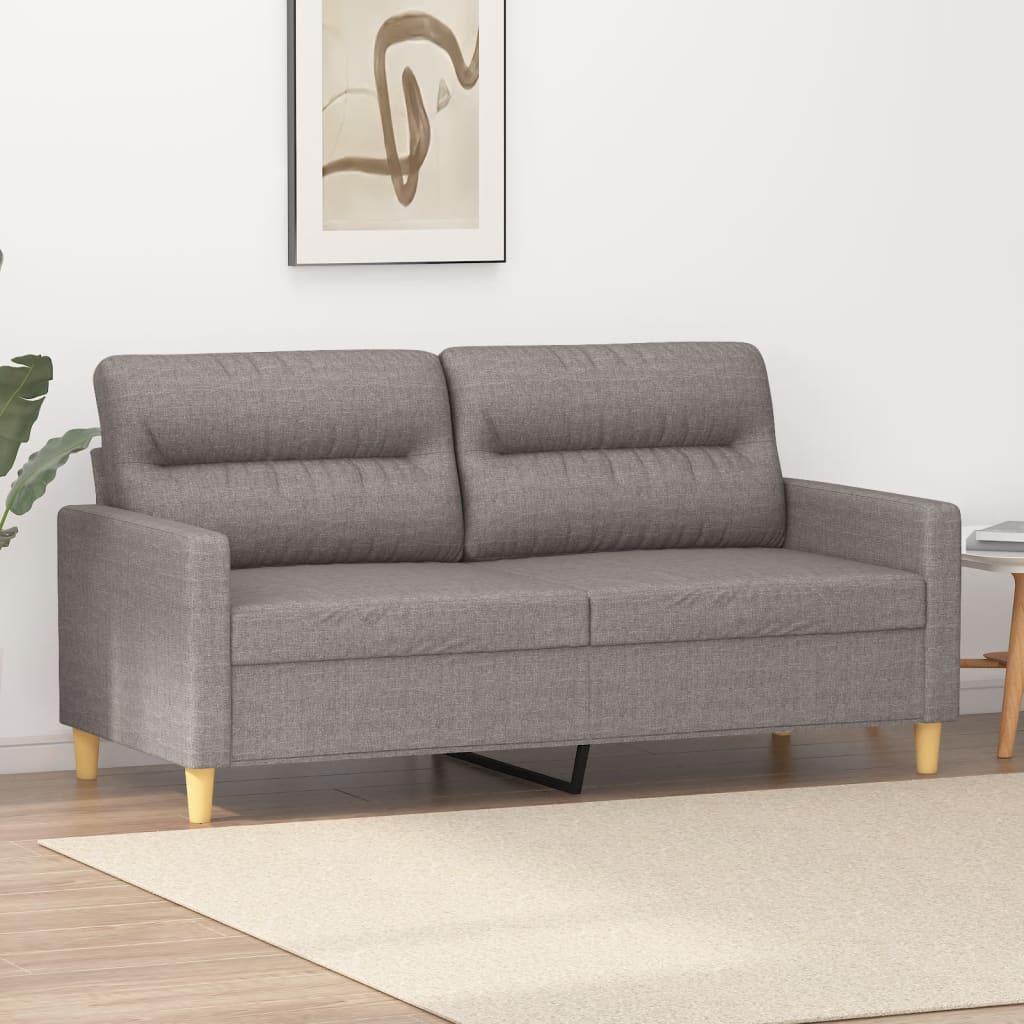 2-seater sofa in 140 cm grey-brown fabric