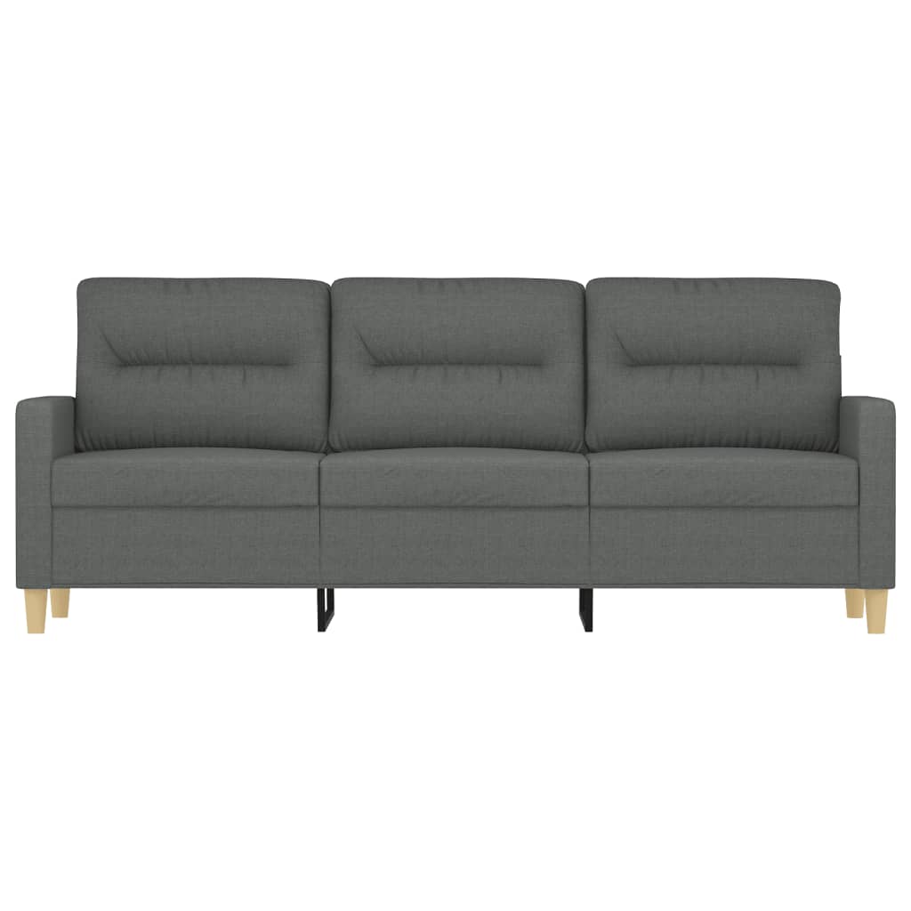 Sofá de 3 lugares 180 cm tecido cinza-escuro