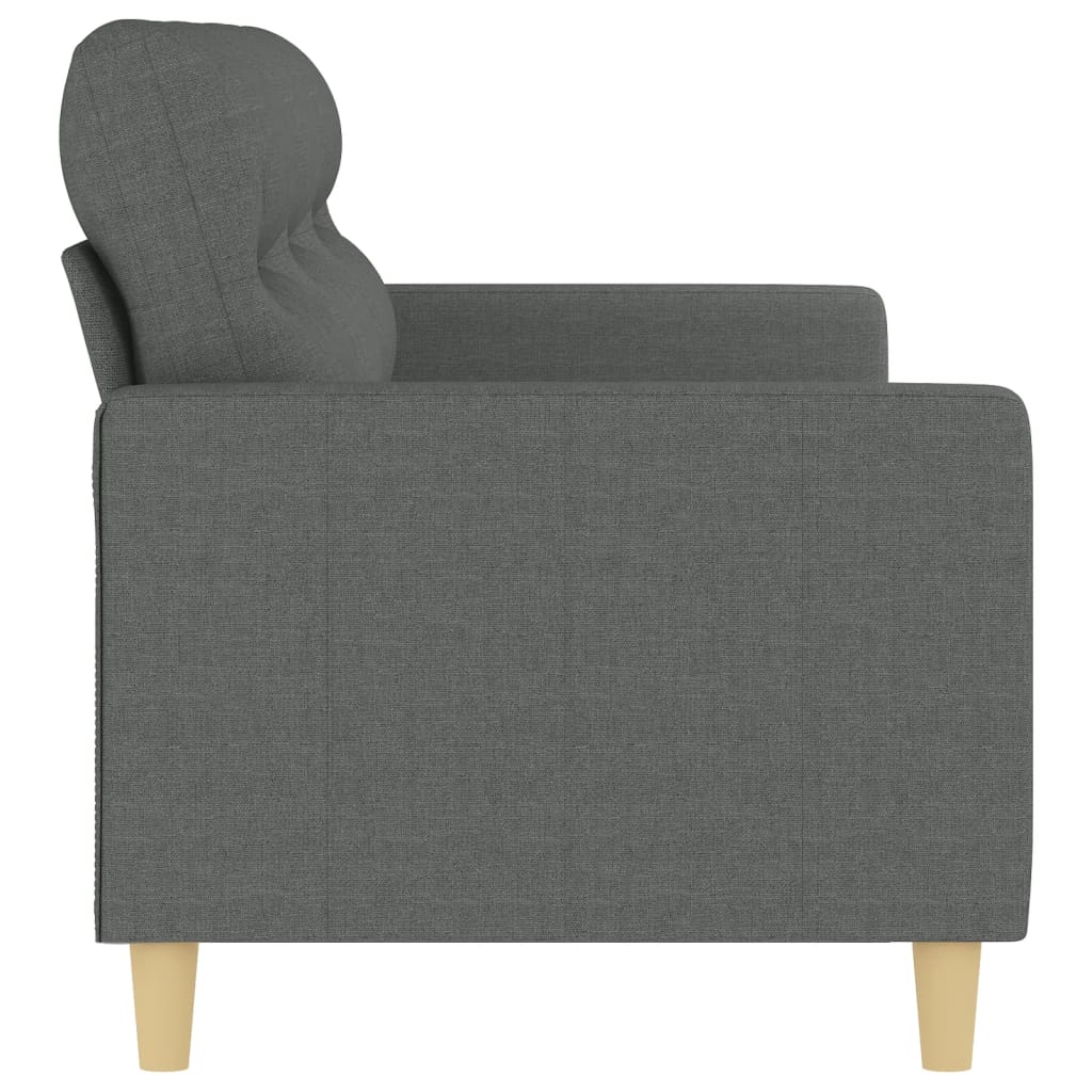 Sofá de 3 lugares 180 cm tecido cinza-escuro