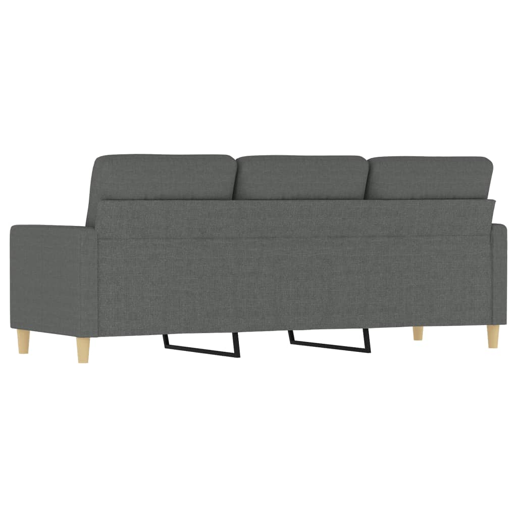 Sofá de 3 lugares 180 cm tecido cinza-escuro
