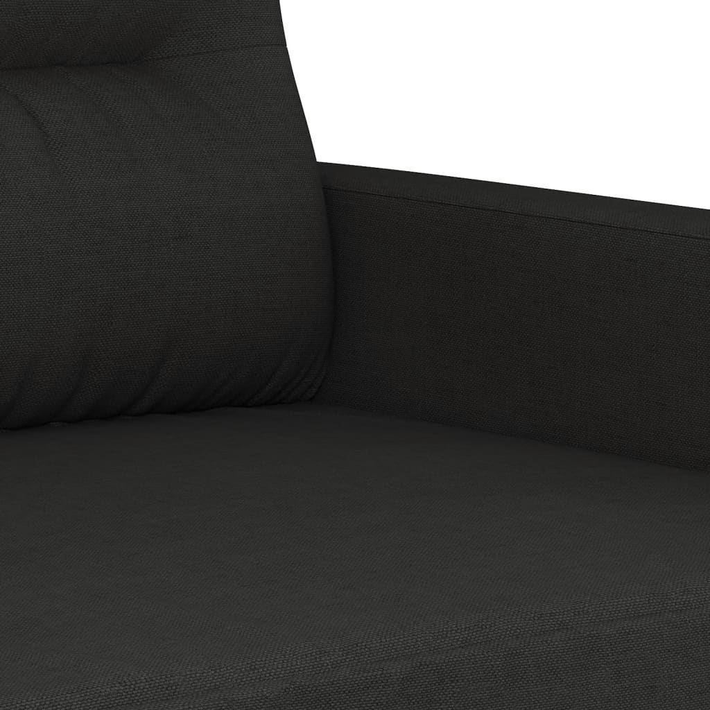 3-seater sofa in black fabric 180 cm