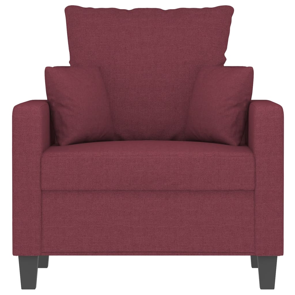 60 cm armchair in red dyed fabric