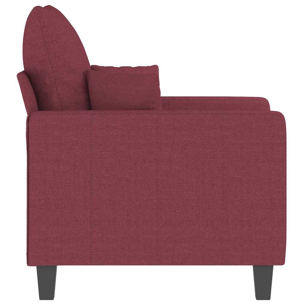 60 cm armchair in red dyed fabric