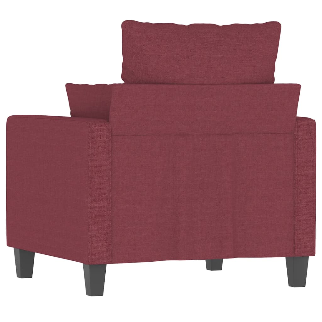 60 cm armchair in red dyed fabric