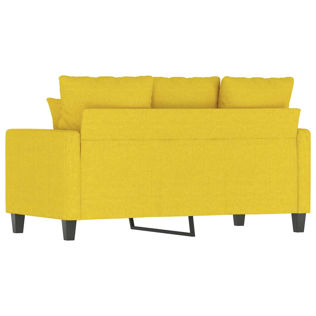 Sofá de 2 lugares 120 cm tecido amarelo-claro