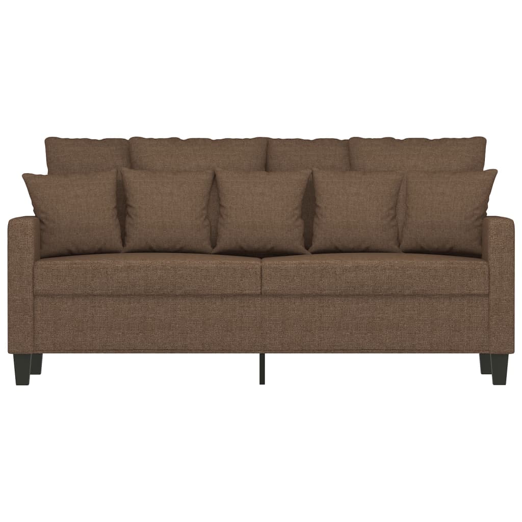 2-seater sofa in brown fabric 140 cm