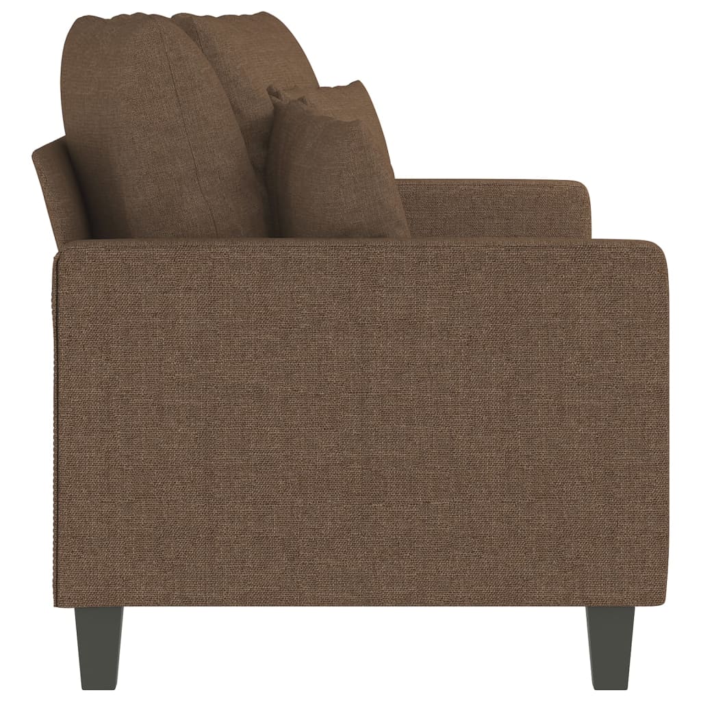 2-seater sofa in brown fabric 140 cm