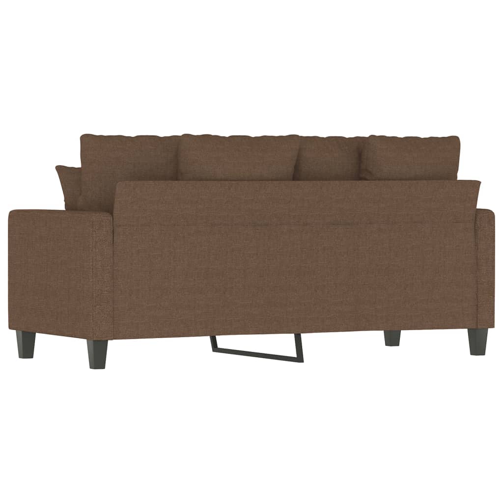 2-seater sofa in brown fabric 140 cm