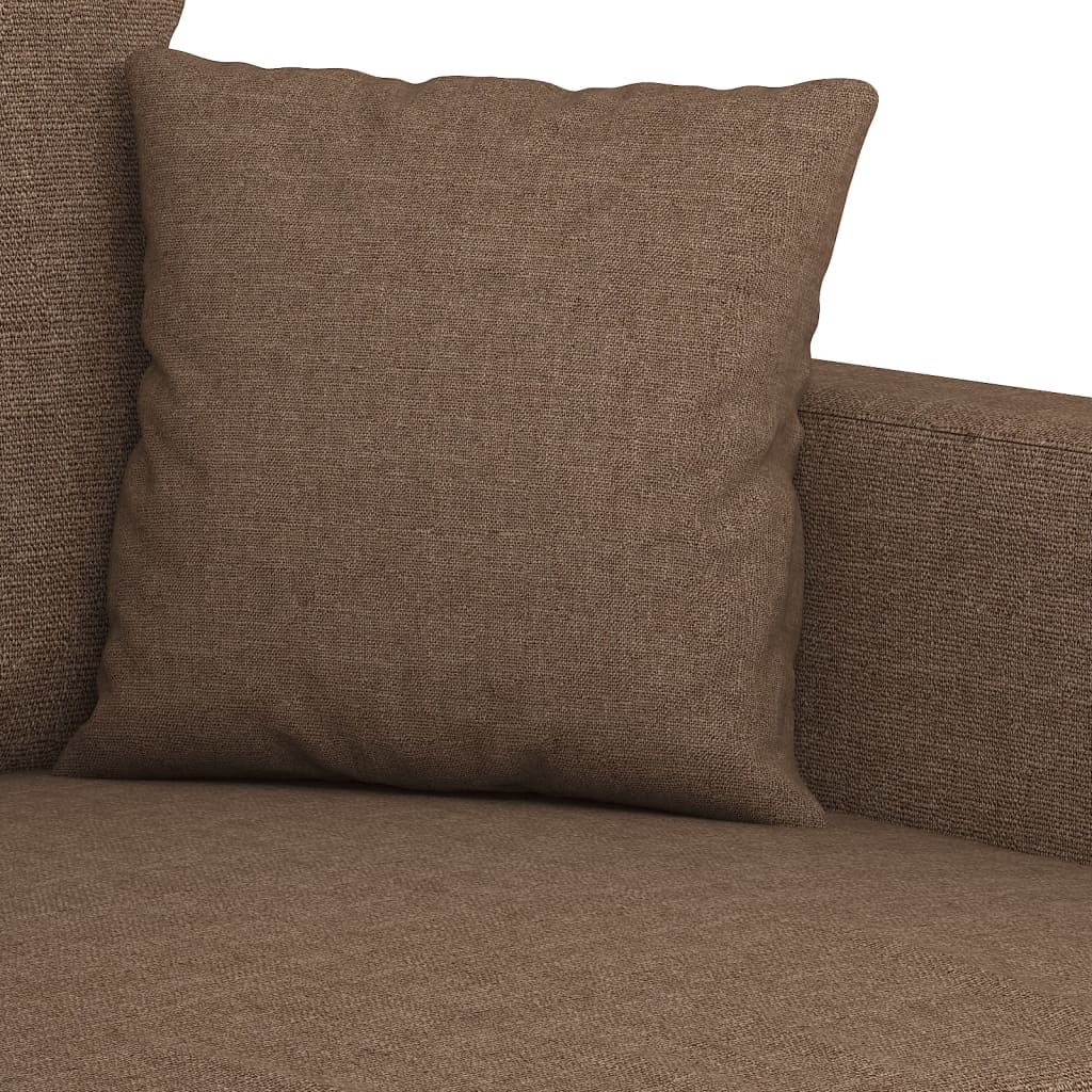 2-seater sofa in brown fabric 140 cm