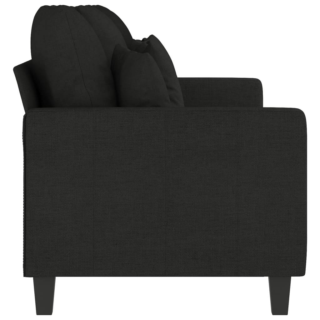3-seater sofa in black fabric 180 cm