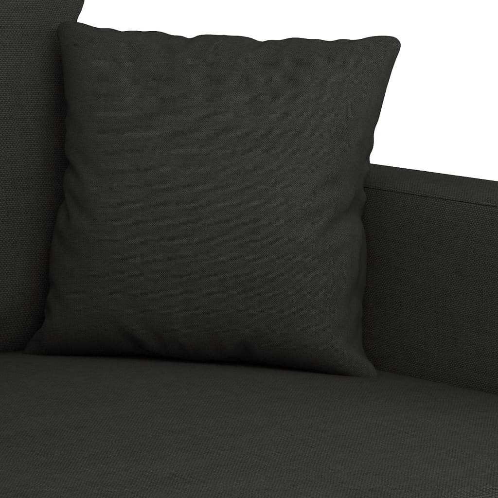 3-seater sofa in black fabric 180 cm
