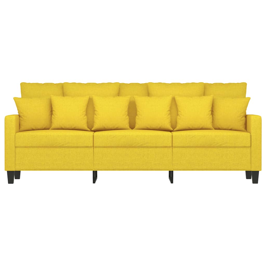 3-seater sofa 180 cm light yellow fabric