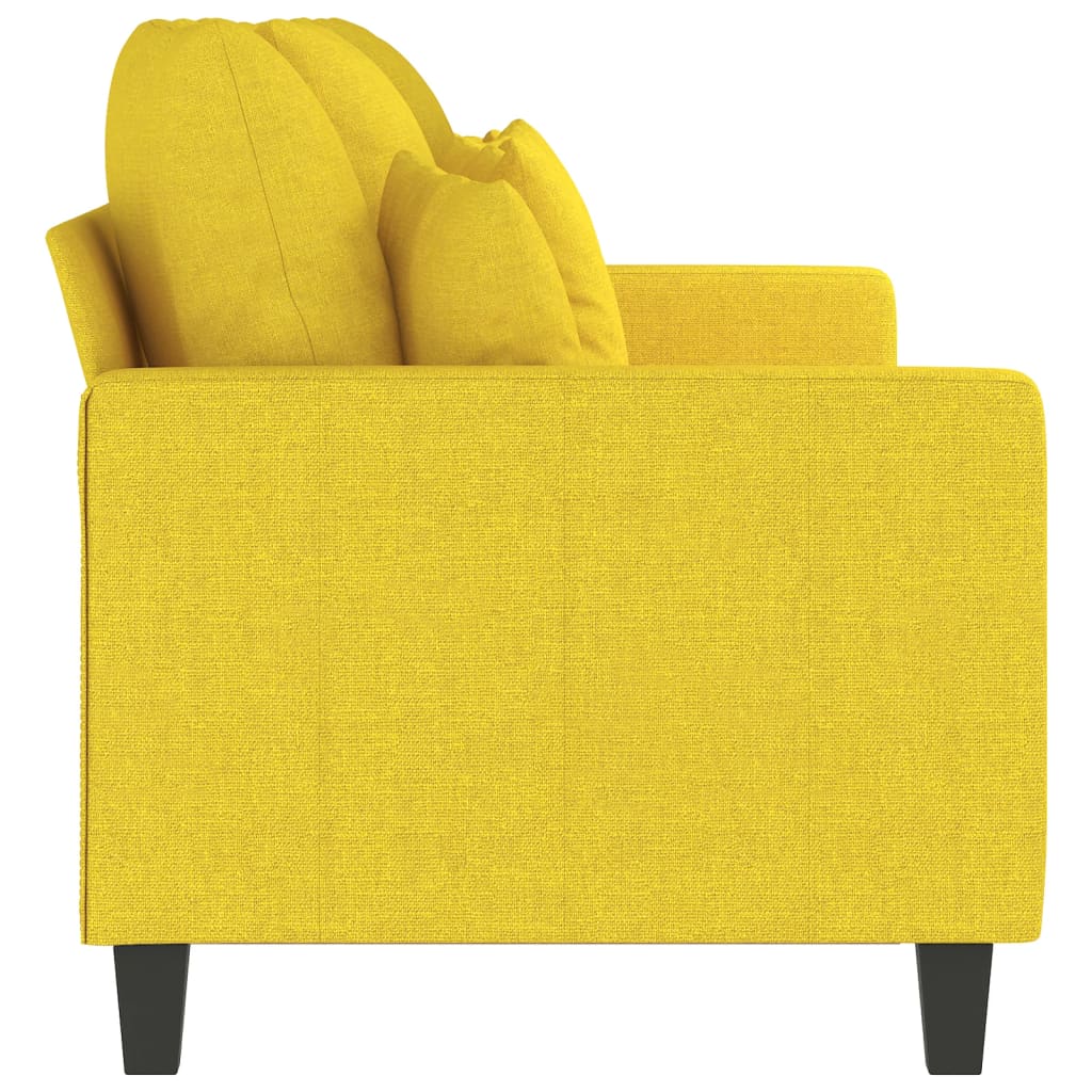 3-seater sofa 180 cm light yellow fabric