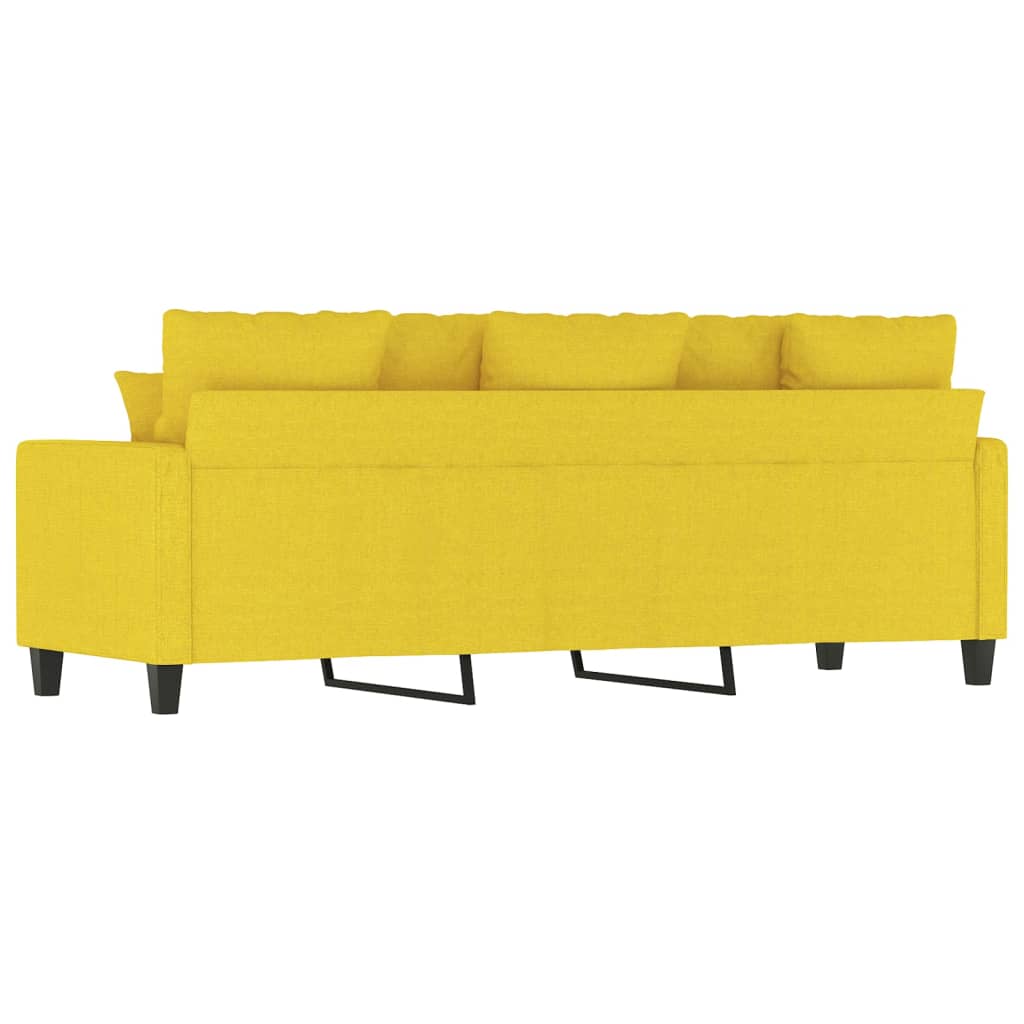 3-seater sofa 180 cm light yellow fabric