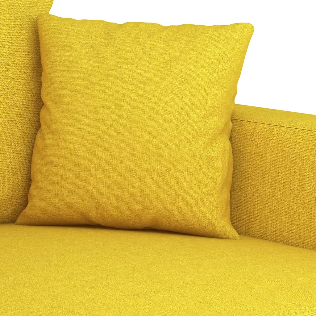 3-seater sofa 180 cm light yellow fabric