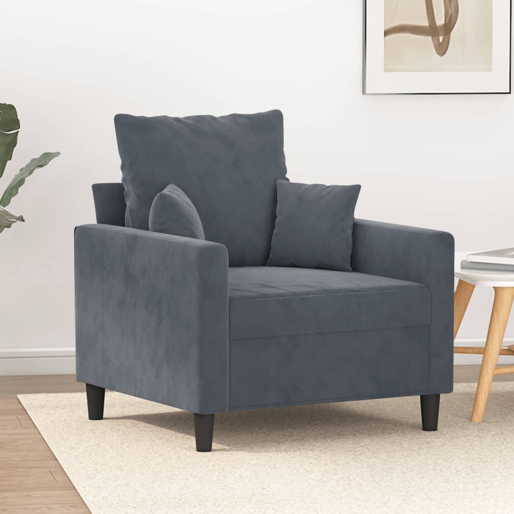 Poltrona 60 cm veludo verde-escuro