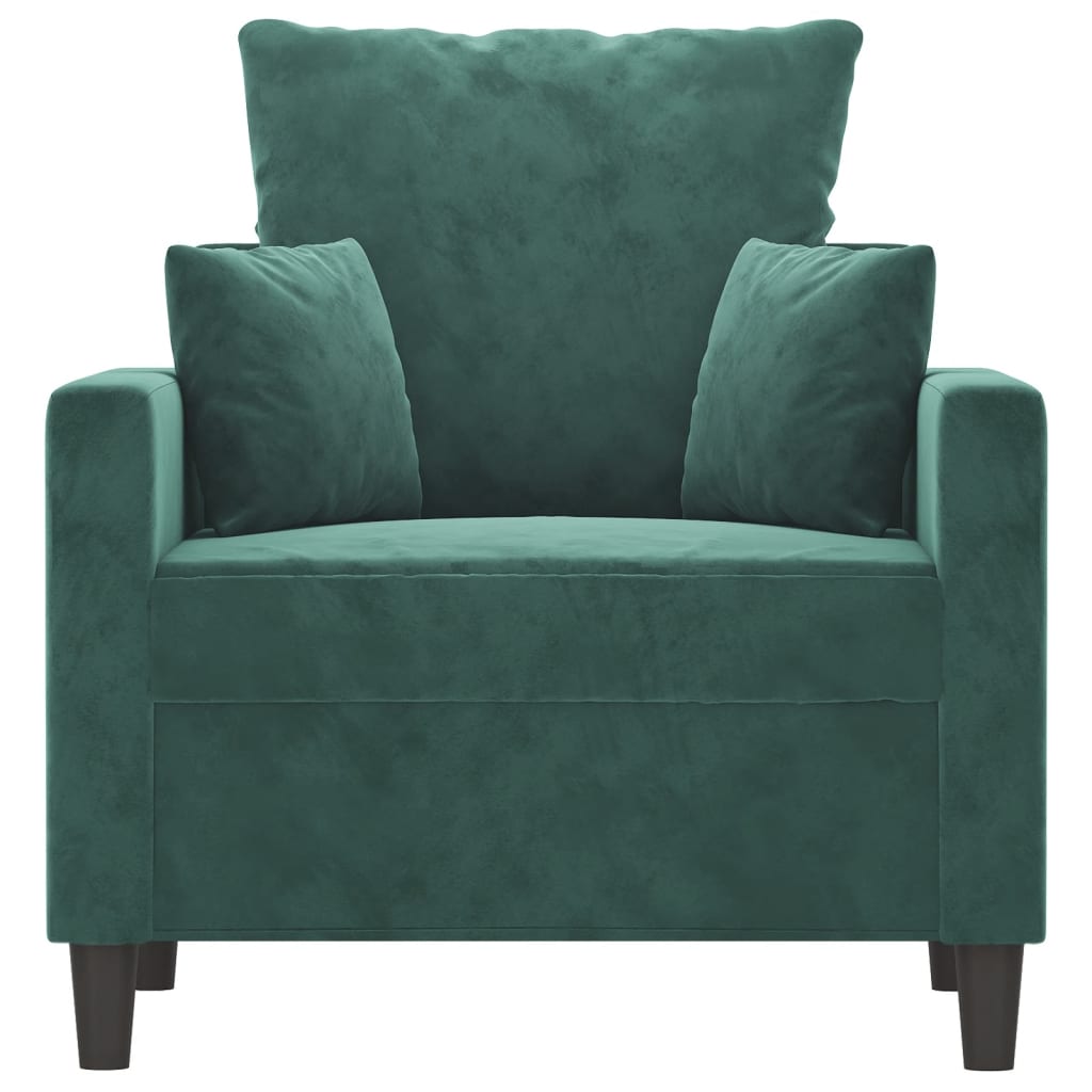 Poltrona 60 cm veludo verde-escuro