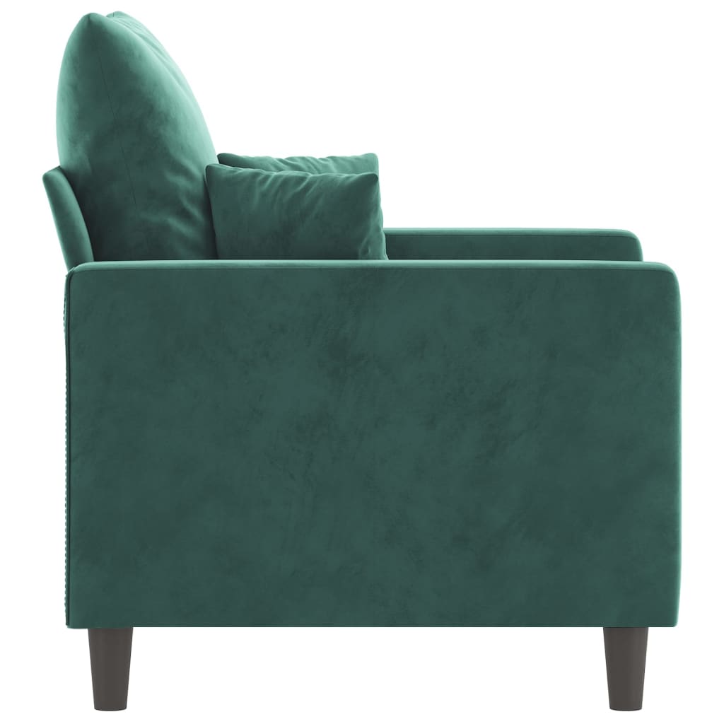 Poltrona 60 cm veludo verde-escuro