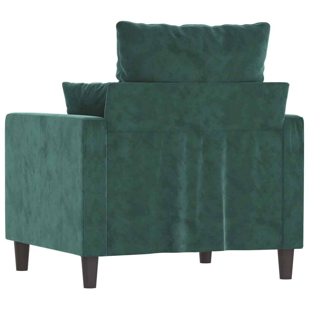 Poltrona 60 cm veludo verde-escuro
