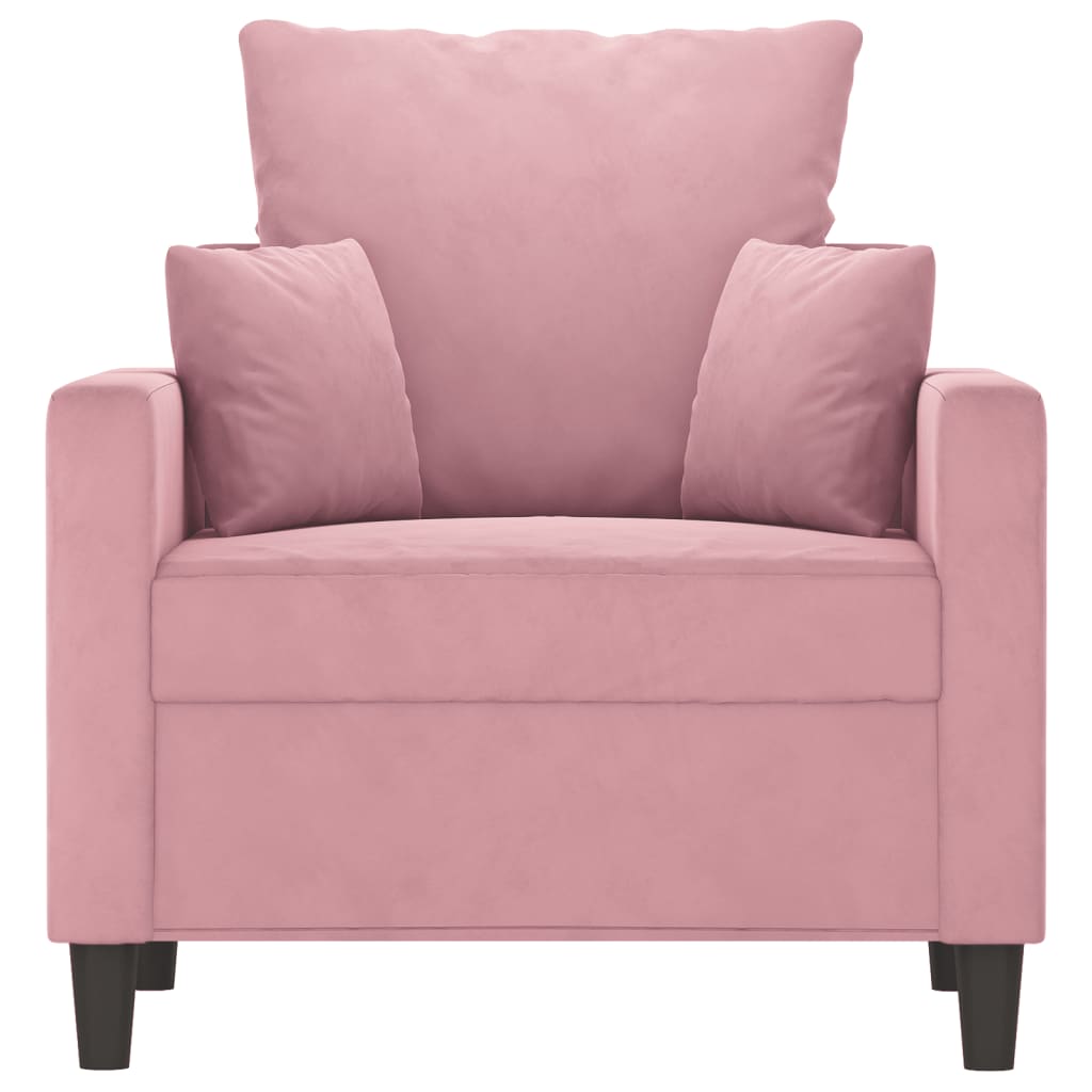 60 cm pink velvet armchair