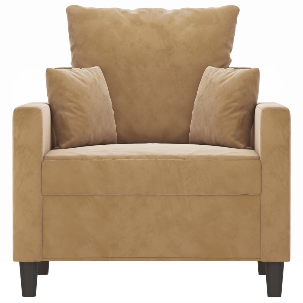 60 cm brown velvet armchair