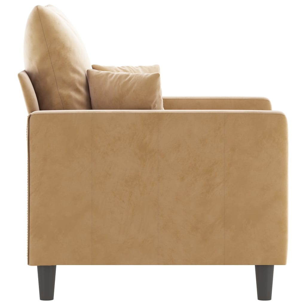 60 cm brown velvet armchair