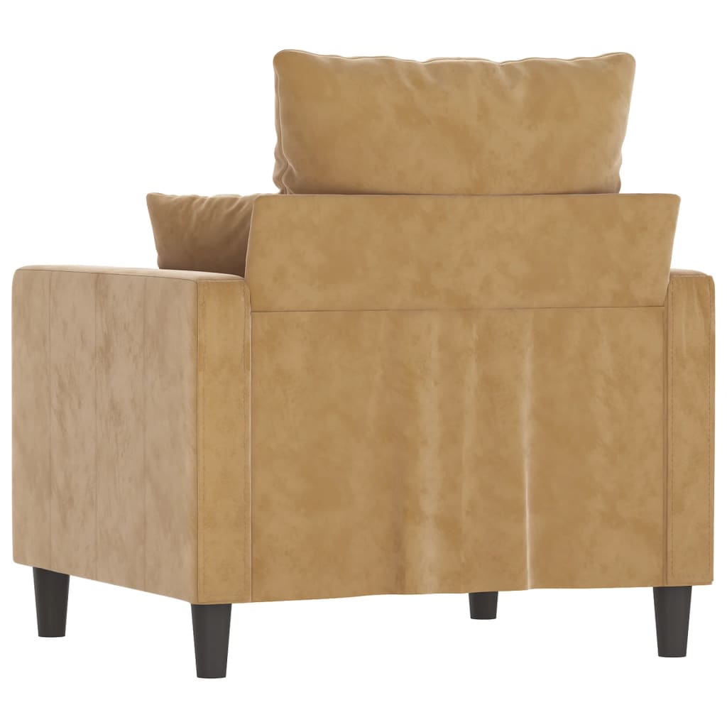 60 cm brown velvet armchair