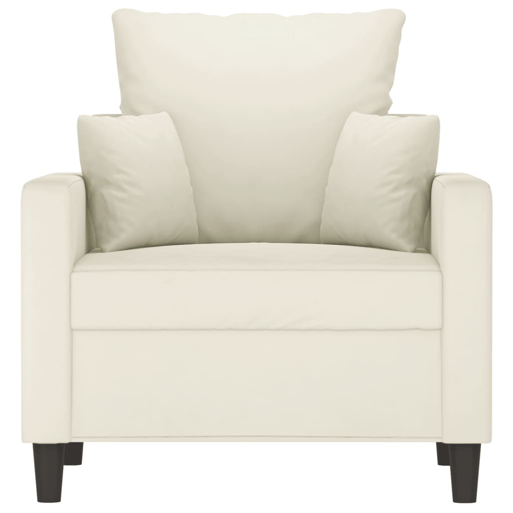 Poltrona 60 cm veludo cor creme