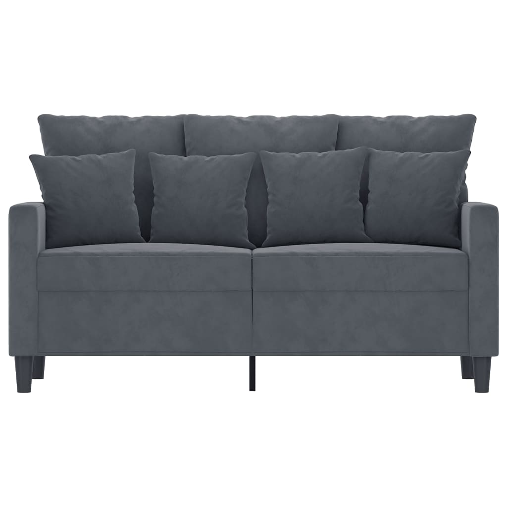 Sofá de 2 lugares 120 cm veludo cinza-escuro