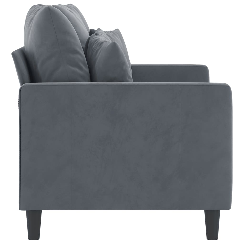 Sofá de 2 lugares 120 cm veludo cinza-escuro