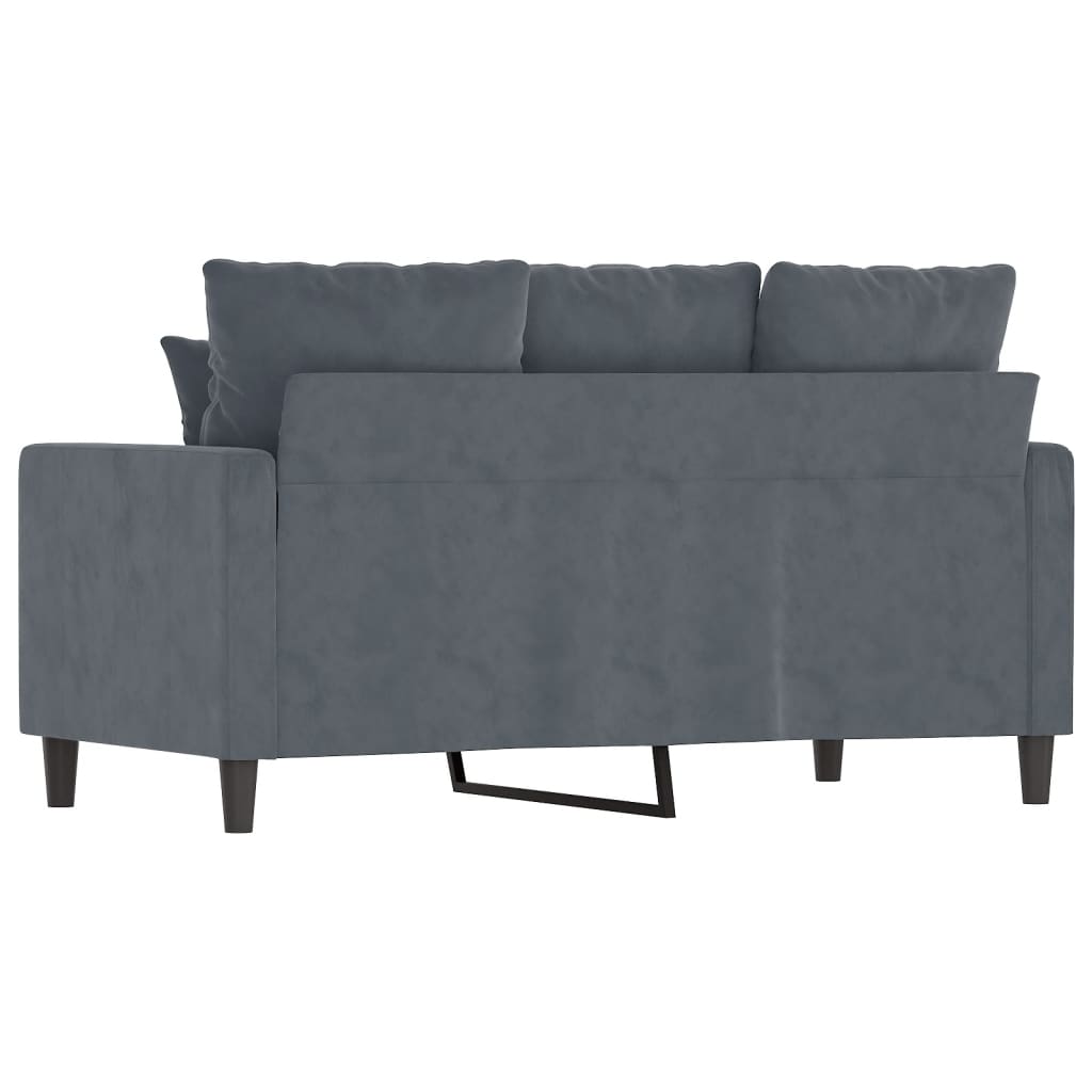 Sofá de 2 lugares 120 cm veludo cinza-escuro