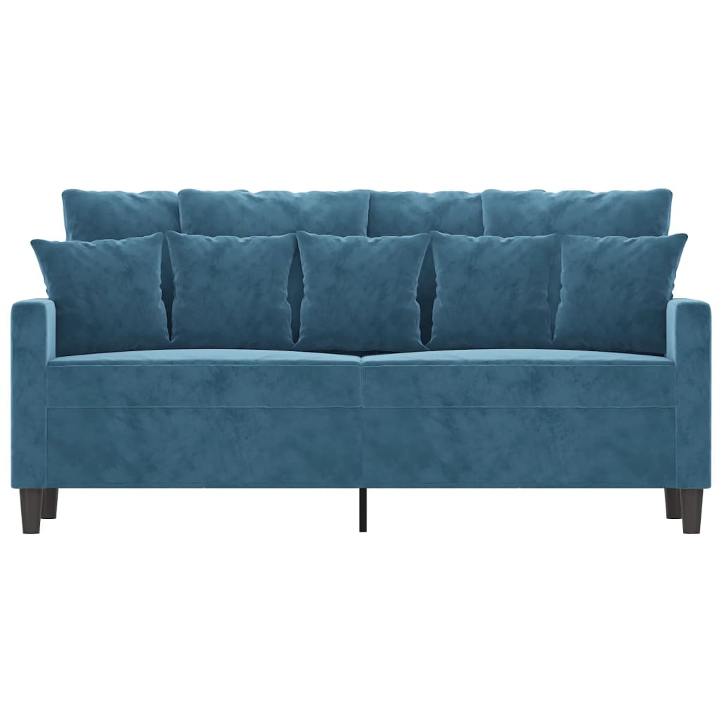 Sofá de 2 lugares veludo 140 cm azul