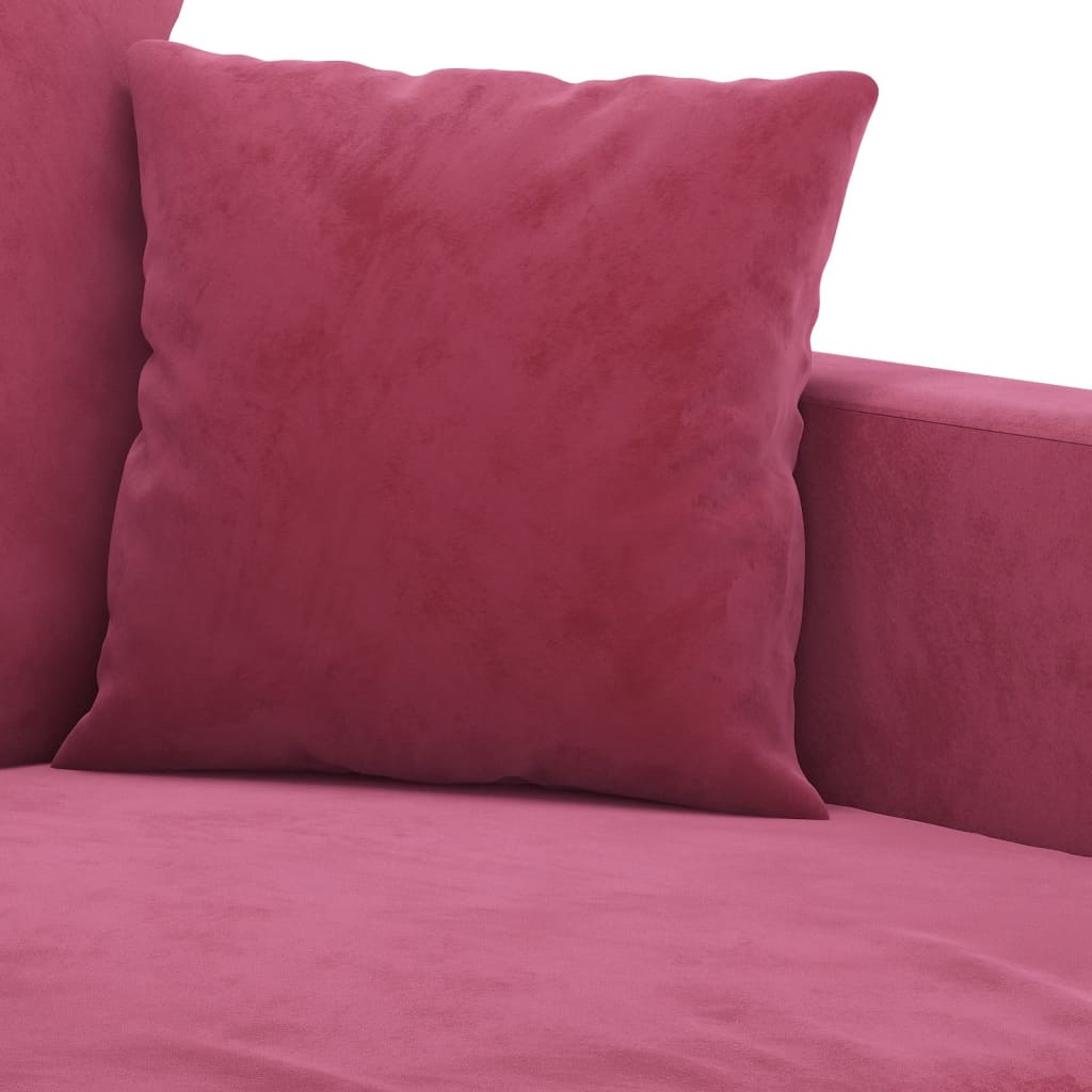 3-seater velvet sofa 180 cm red