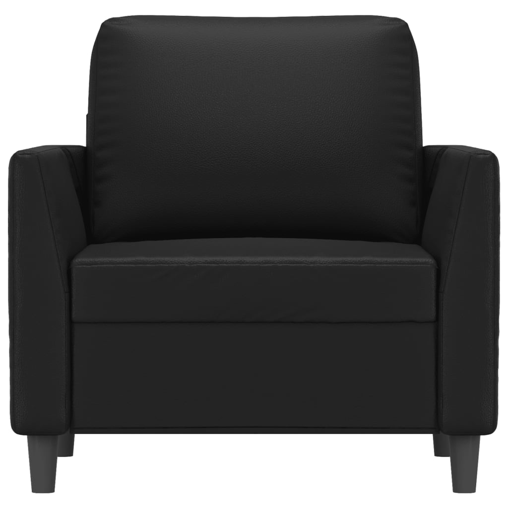 Poltrona couro artificial 60 cm preto