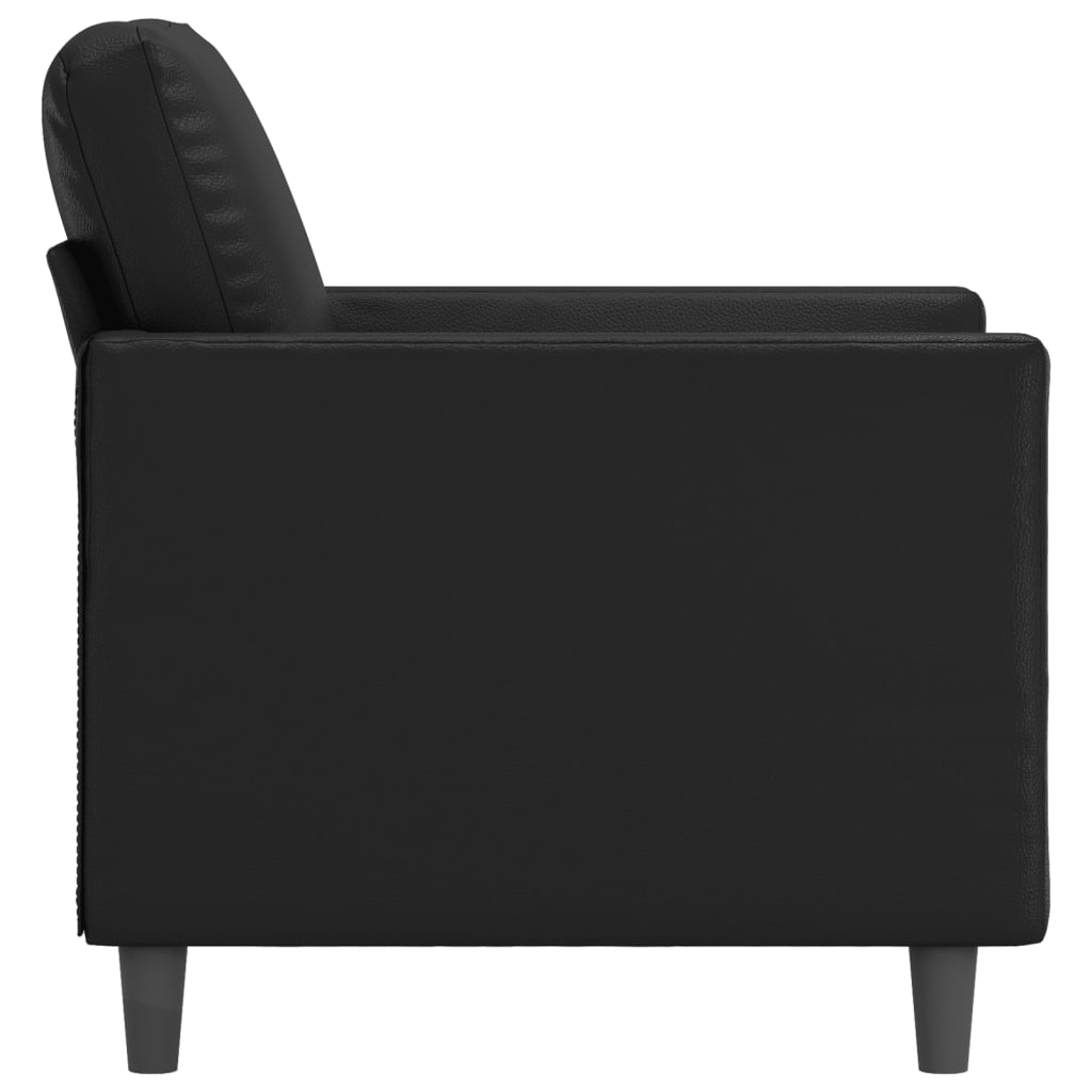 Poltrona couro artificial 60 cm preto