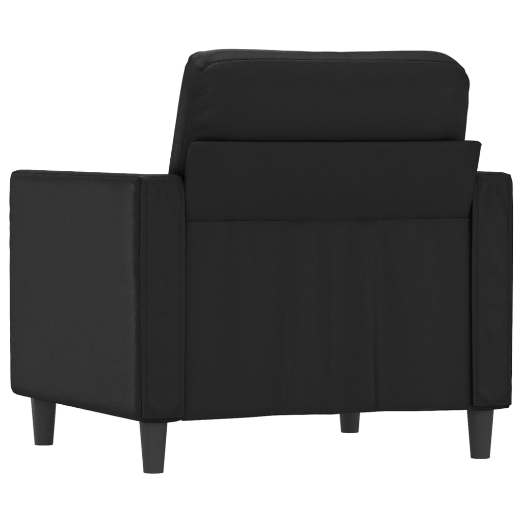 Poltrona couro artificial 60 cm preto