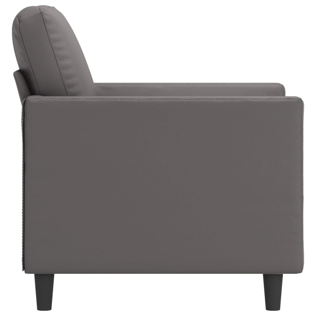 Poltrona 60 cm couro artificial cinzento