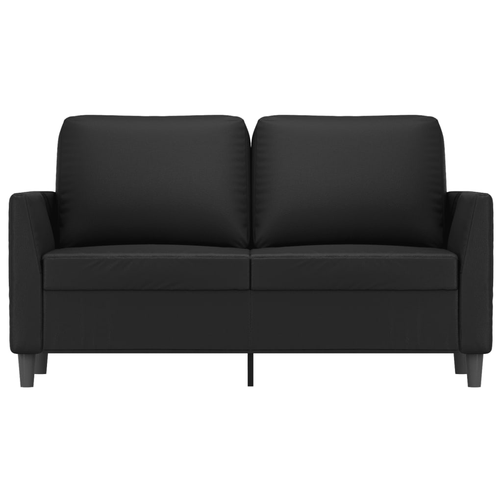 Sofá de 2 lugares 120 cm couro artificial preto