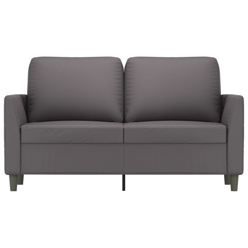 Sofá de 2 lugares 120 cm couro artificial cinza