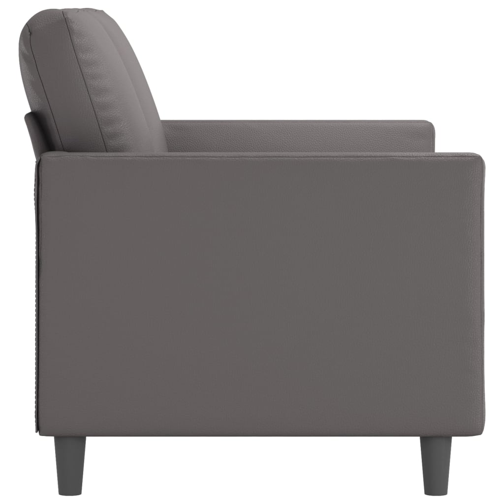 Sofá de 2 lugares 120 cm couro artificial cinza
