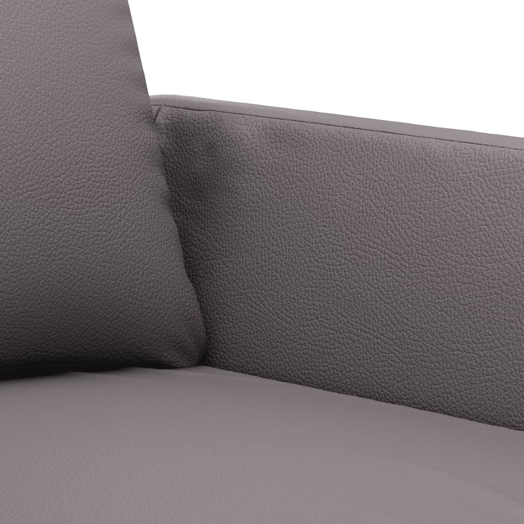 Sofá de 2 lugares 120 cm couro artificial cinza