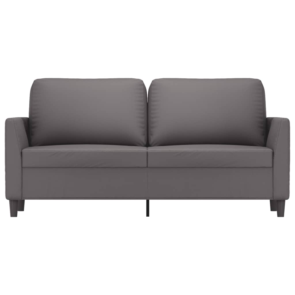 Sofá de 2 lugares 140 cm couro artificial cinza