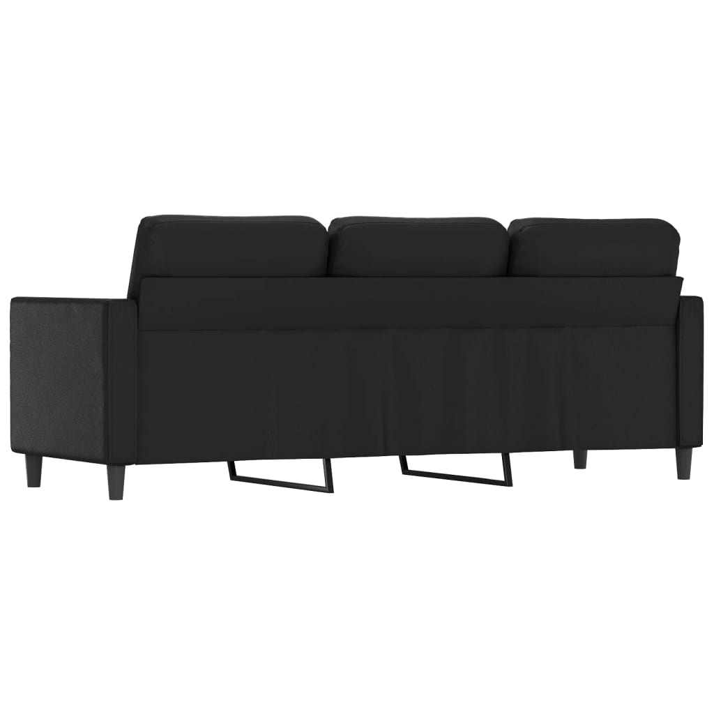 3-seater sofa 180 cm black faux leather