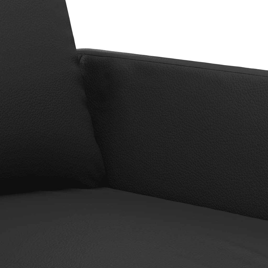 3-seater sofa 180 cm black faux leather
