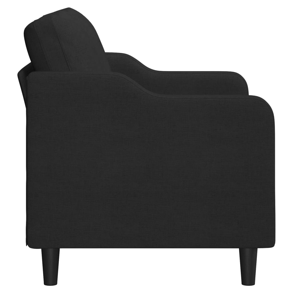 Sofá de 2 lugares tecido 120 cm preto