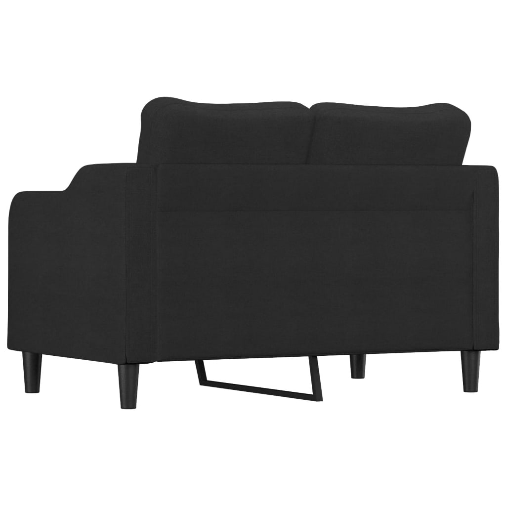 Sofá de 2 lugares tecido 120 cm preto