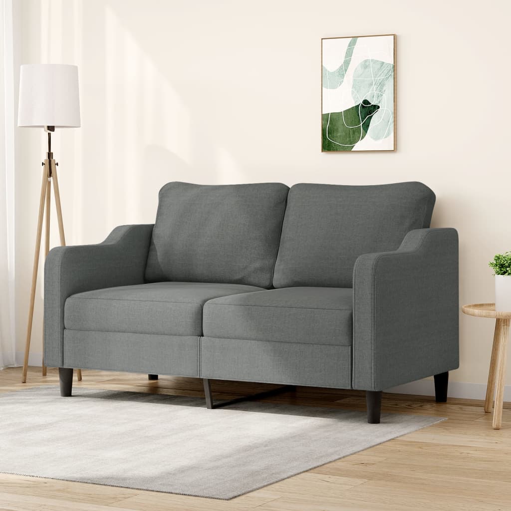 2-seater sofa in fabric 140 cm dark grey