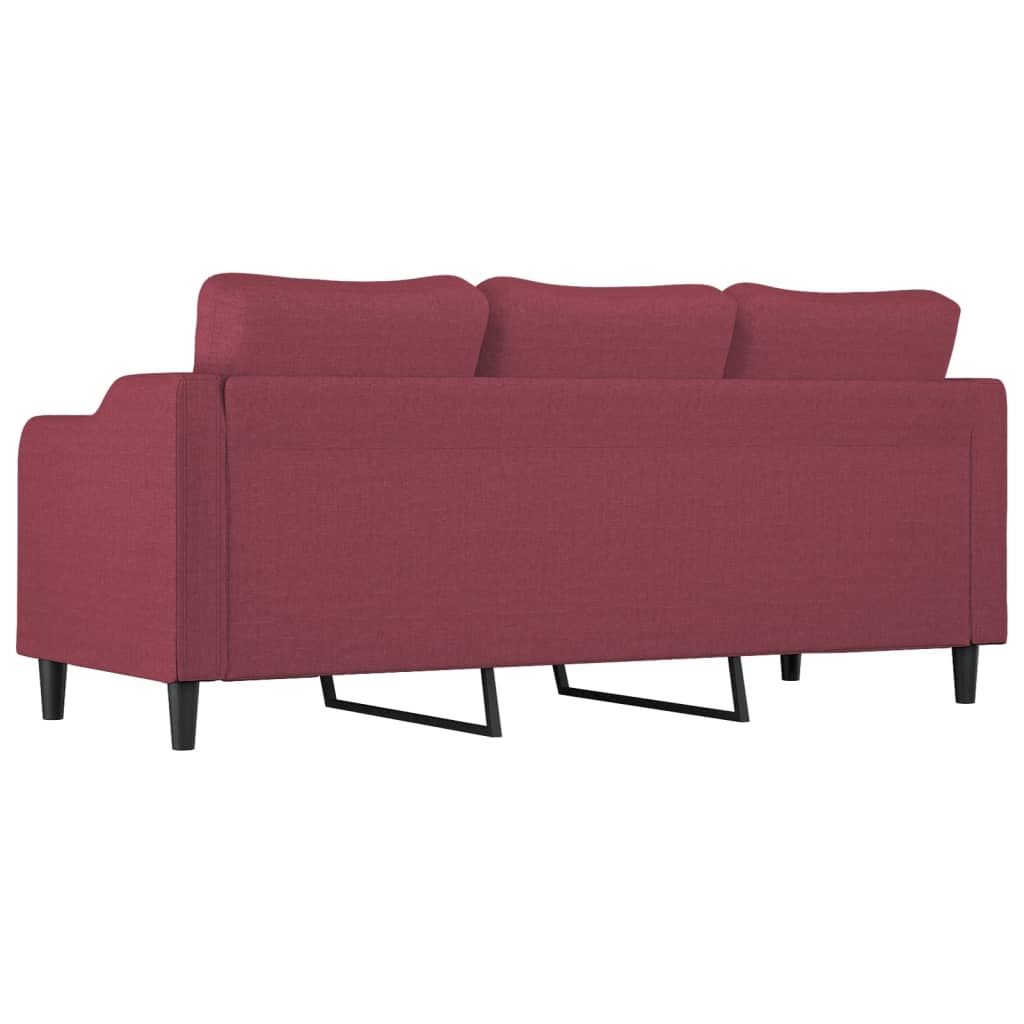 Sofá de 3 lugares tecido 180 cm vermelho tinto