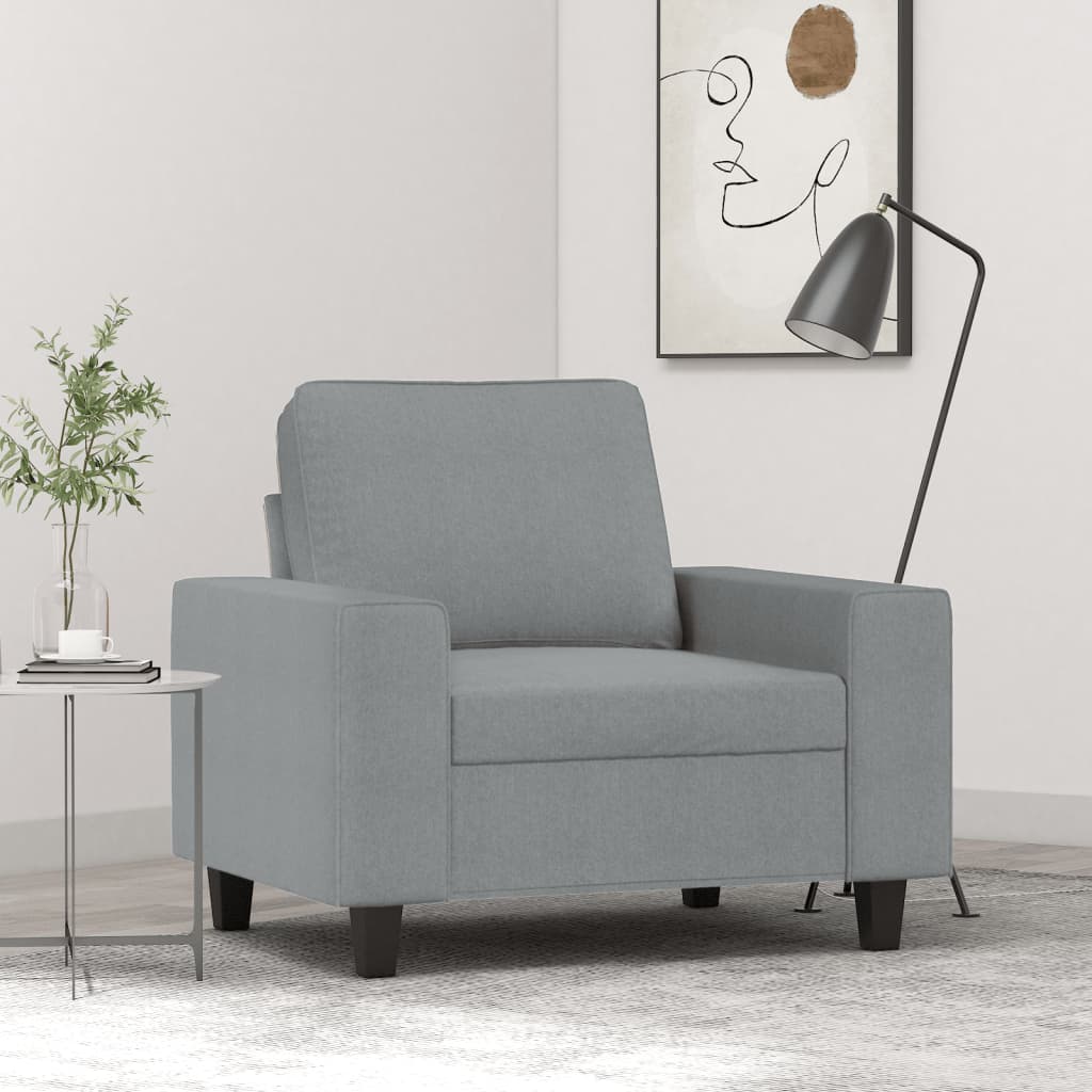 60 cm light grey fabric armchair